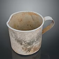 Old Rusty Metal Cup With Handle For Daily Household Use