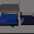 Boxing Ring Sports Equipment With Blue Purple Mats And Colorful Ropes