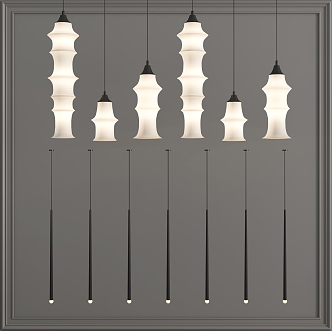 Modern chandelier combination lantern 3d model