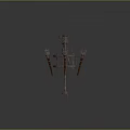 Ornate Metal Candelabras And Chandelier With Crown Top Design