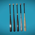 Variety of Wooden and Metal Baseball Bats for Sports Equipment Training and Game Use