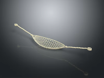 Intricate Golden Mesh Metal Sculpture Handcrafted with Decorative Wire Ends and Artistic Design 3d model