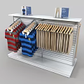 Colorful Striped Polo Shirts And Beige Tees On White Clothing Rack With Hangers