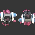 Cute Traditional Dresses With White Bodice Blue Sleeves Black Aprons And Pink Floral Skirts