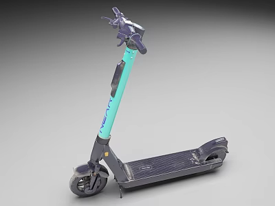Light Blue Handlebar Electric Scooter With Black Deck And Modern Design 3d model