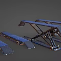 Heavy Duty Industrial Scissor Lift Platforms With Mobile Metal Frame And Blue Surface