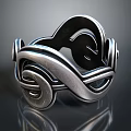 Silver Ring With Twisted Intertwined Curved Lines Modern Artistic Fashion Jewelry Accessory