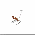 Heavy Duty Metal Equipment Featuring Orange Panels Long Handle and Stable Base Structure