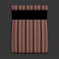 Red and Pink Striped Fabric Dining Chair with Wooden Legs