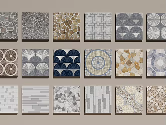 Stone mosaic floor tile mosaic floor tile 3d model