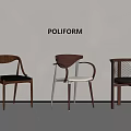 POLIFORM Modern Wooden Chairs With Different Design Features For Interior Spaces 3d model