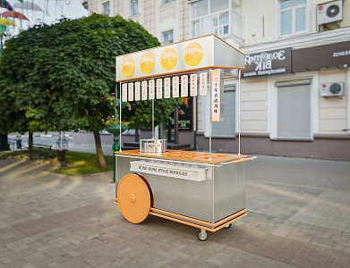 Booth Car Trolley Booth Meal Auto Show Car Display Rack Camping Car Booth Bazaar 3d model