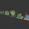 Colorful Small Device Models With Various Designs And Open Lids 3d model