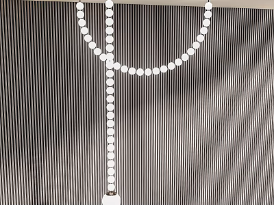 Modern White Beaded Chandelier Hanging Design For Home Interior Decor 3d model