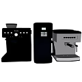 Modern Stainless Steel Kitchen Appliances Including Countertop Coffee Makers And Compact Models