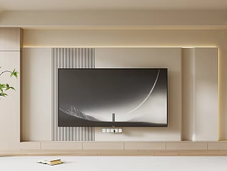 Modern TV Background Wall Cream Style TV Background Wall TV Cabinet TV 3d model