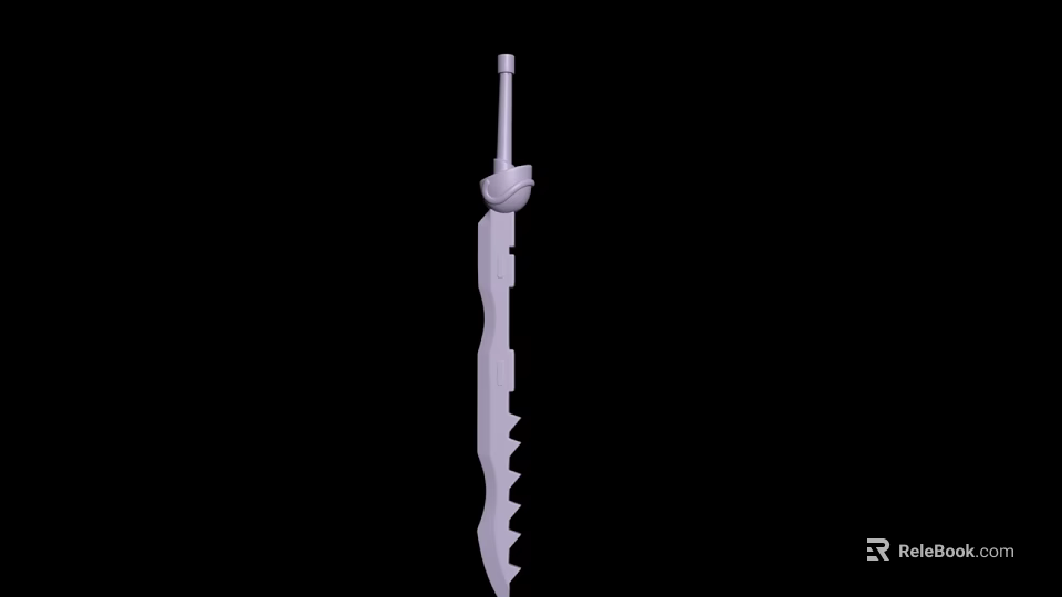 Tactical Serrated Weapon With Sharp Blade And Durable Handle Design 3d model 
