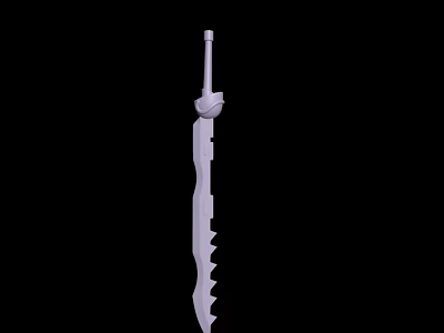 Tactical Serrated Weapon With Sharp Blade And Durable Handle Design 3d model