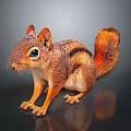 Adorable Brown Squirrel With Fluffy Tail Big Eyes Standing On Shiny Surface