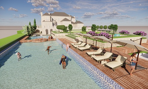 French Villa 3d model