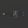 Computer Internal Electronic Component With Multiple Black Wires White Connectors On Rectangular Base