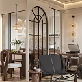 Elegant Vintage Open Living And Dining Room Interior With Classic Furniture And Exquisite Wall Decor