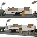 Modern sofa coffee table combination 3d model