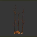 Orange Decorative Twig like Structure With Glowing Base On Dark Background
