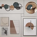 Modern Abstract Wall Decor With Geometric Shapes Copper Black And Brown Patterns 3d model