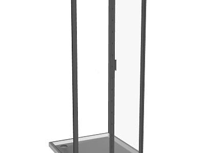 Modern Shower Enclosure Design With Clear Glass Door And Black Frame 3d model