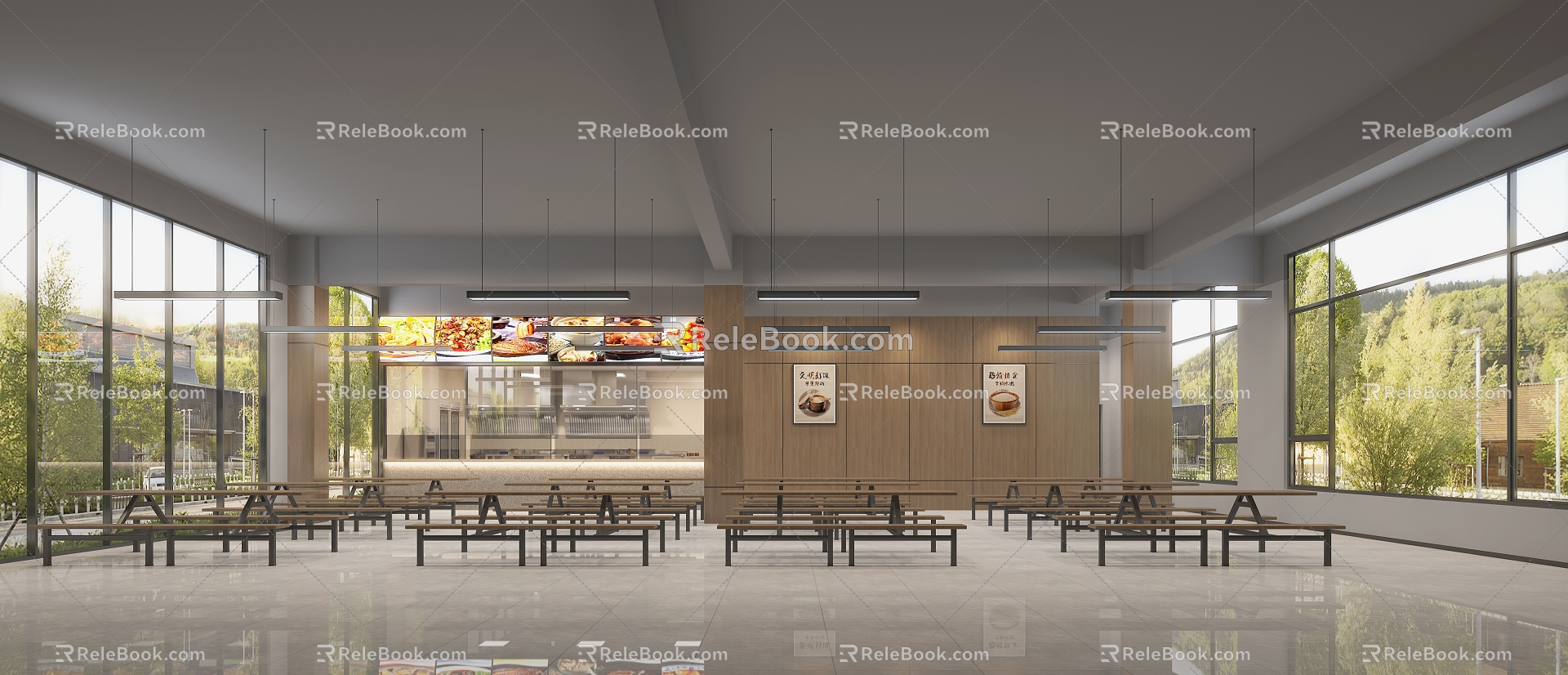 Modern Canteen School Canteen 3d model