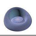Unique Modern Single Sofa with Spiral Texture Curved Shape Pastel Blue Purple Gradient Design 3d model
