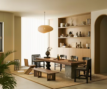 Quiet Vintage Study Bedroom Study Villa Study Open Study 3d model