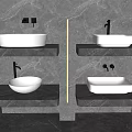 Modern Marble Washbasin Design With Floating Countertops And Ambient Lighting