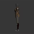 Two 3D Character Models Wearing Brown Military Style Uniforms With Belt And Boots