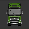 Green Volvo Truck With Modern Cab Sleek Design And Shiny Body