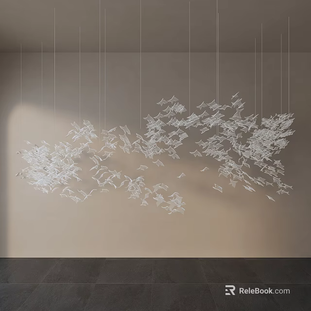 Artistic Modern Crystal Chandelier With Delicate Hanging Elements For Interior Decor 3d model