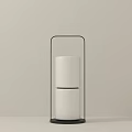 Modern Table Lamp with Black Metal Frame and White Cylindrical Body in Minimalist Design