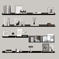 Modern Middle Ancient Bookshelf Metal Decorative Shelf Bookshelf Display Rack 3d model