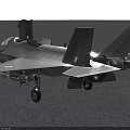 Modern Gray Fighter Jet in Flight Front View with Mounted Weapons and Cloudy Sky 3d model