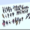 Diverse Group of People Standing Together With Various Poses and Outfits