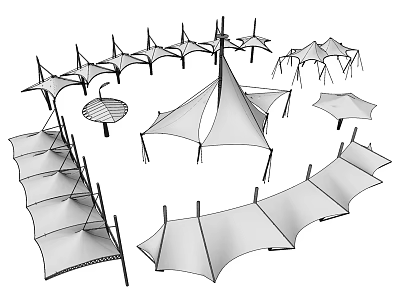 Heavy Duty Industrial Equipment Metal Frame Fabric Structures For Construction Projects 3d model