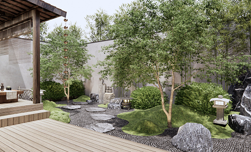 Japanese Courtyard Garden 3d model