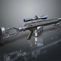 Modern Sniper Rifle With High Power Scope Metallic Body Tactical Design And Precision Components