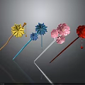 Colorful Decorative Hairpins With Flower Shapes And Vibrant Colors For Daily Use