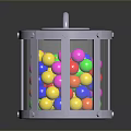 Transparent Storage Furniture With Top Handle And Colorful Balls Inside