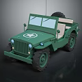 Green Functional Military Vehicle With Star Emblem And Large Tires