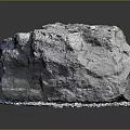 Small Animal Hiding Near Gray Rock With Gravel In Dark Background