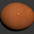 Fresh Brown Egg with Smooth Surface on Black Background and Reflective Shadow 3d model