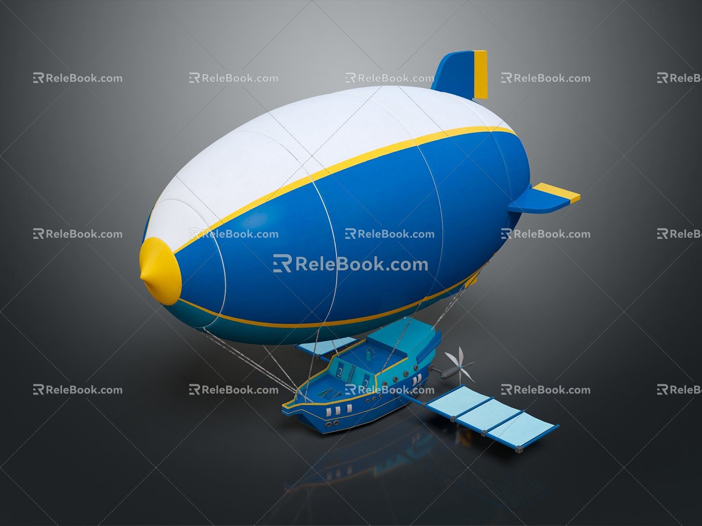 Modern Airship Hot Air Balloon High Altitude Balloon Weather Balloon 3d model